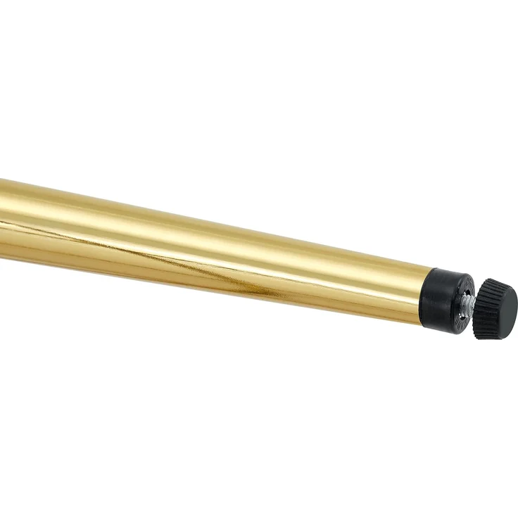 Bartisch-Set mit 2 Barhockern, Tisch Ø 89x92 cm – Glasplatte und goldfarbenes Metallgestell – Bild 9