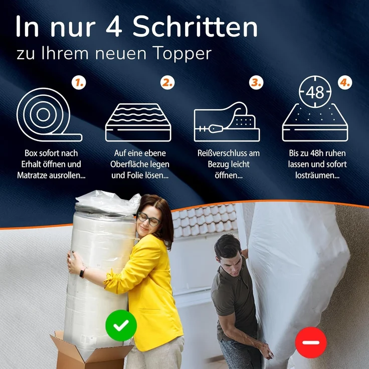 Komfortschaum Topper 200x120x10cm 212g Bezug – Bild 6