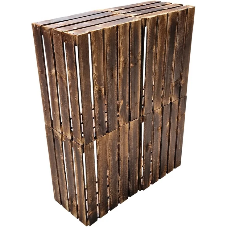 Weinkiste Obstkiste Holzkiste 4 x Vintage Geflammt 50x40x30cm – Bild 3