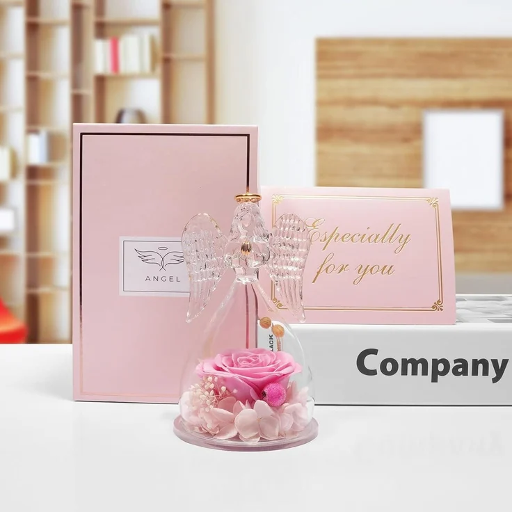 Ewige Rose Engel Figur Geschenk Forever Rose Muttertag Weihnachten Mama Oma – Bild 4