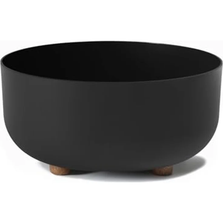 LAMELA Kunststoff Blumentopf rund mit Füßen, Ø 30 cm, 7,7 L - Schwarz – Bild 1