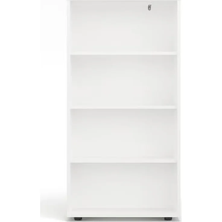 KOMTO Bücherregal Lumo 60 cm breit Regal mit 3, 4, 6 Ebenen und Höhenverstellbare Regale, Aufbewahrungsregal Bookshelf Weiß – Bild 9