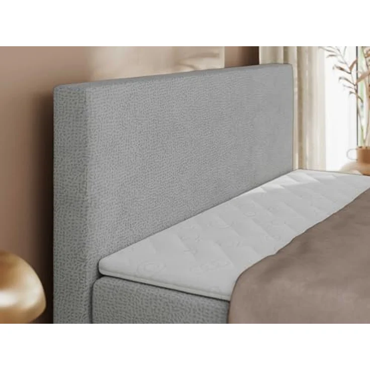 MKS Boxbett Jaguar, Hellgrau, 2-Sitzer, H3, 7-Zonen, Rechteckig, 200x200 cm, Oeko-Tex®, mit Bettkästen und Topper – Bild 4