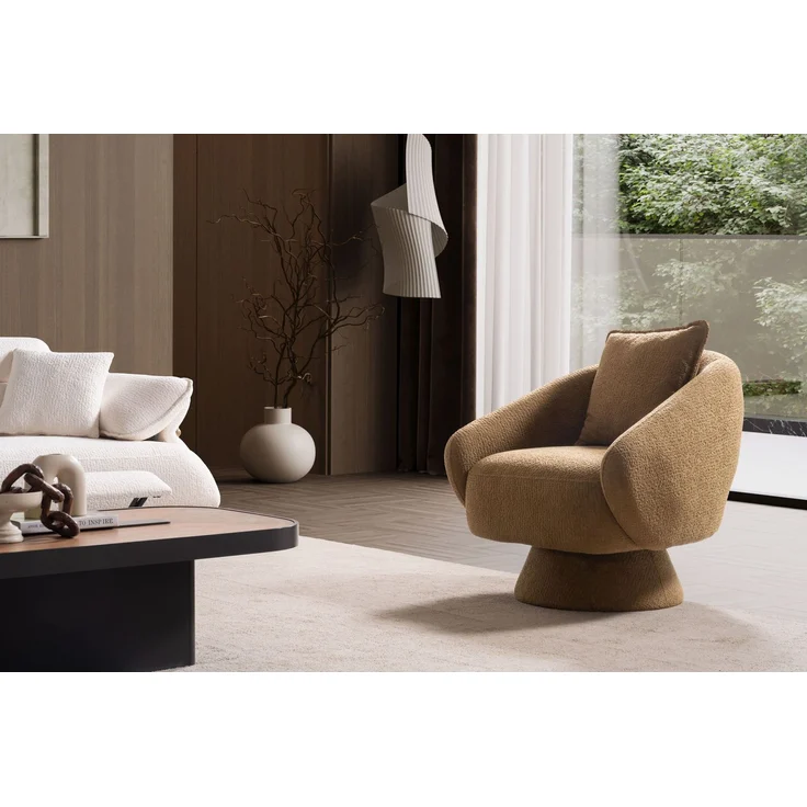Sitzgruppe/Sofa Set - Wohnzimmergarnitur "Lorina" 3+3+1-Braun/Beige – Bild 17