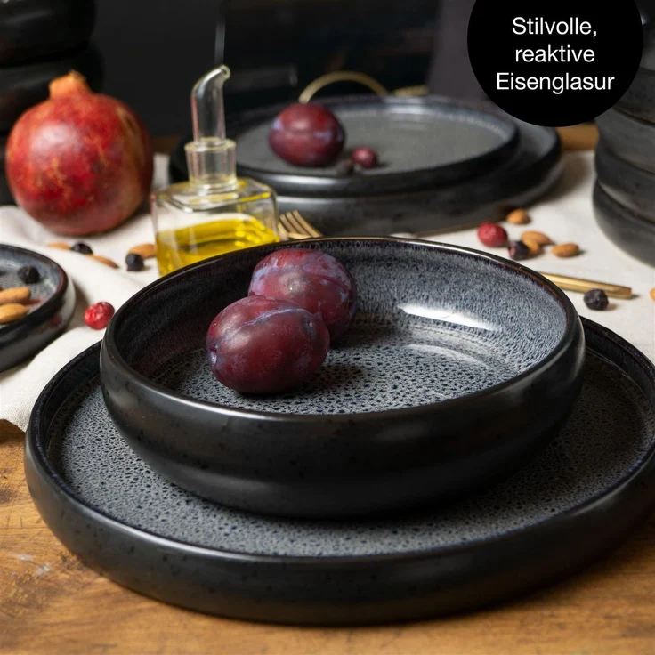 Moritz & Moritz SOLID 12tlg Geschirrset Anthrazit – Bild 6