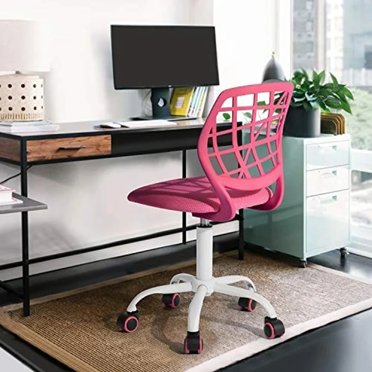 FurnitureR Farbenfrohes Zuhause, ergonomisch, verstellbar, höhenverstellbar, für Arbeitsbüro, Rosa, Metall, 38,5 x 40 x 75 cm – 87 cm – Bild 2