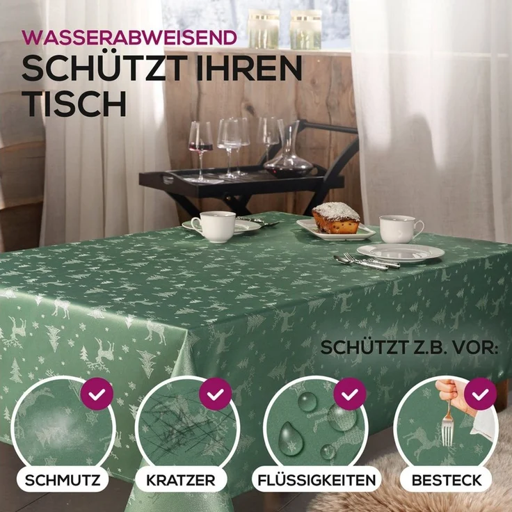 Beautex Tischdecke Lurex Tischdecke Weihnachten, Silber Gold glänzend, Weihnachtstisch (1-tlg) – Bild 3