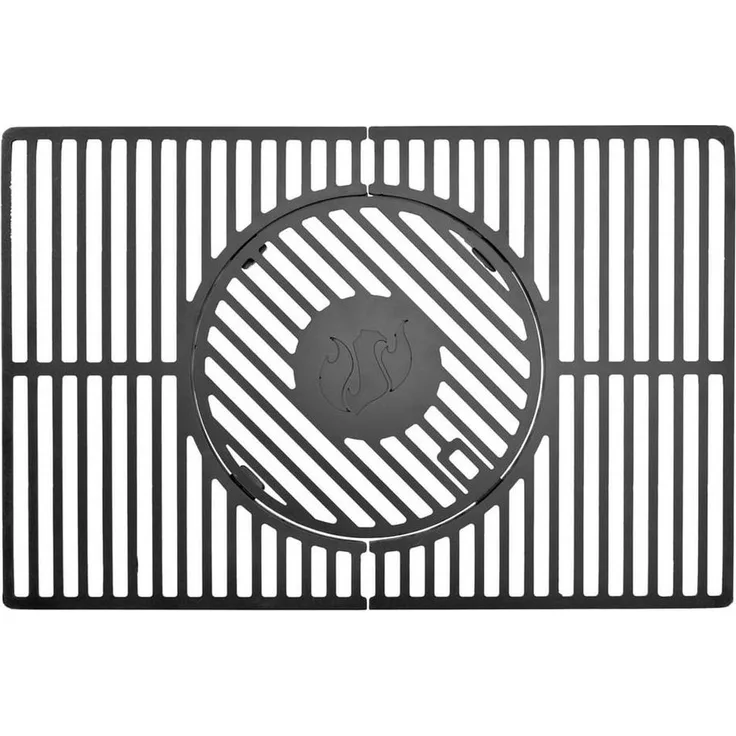 LANDMANN Modulus Grillrostsystem | Geeignet für Triton 2.1 | Mit modularem Basiseinsatz Ø30,5 cm für Grillplatte, WOK, Pizzastein, Grillspieße | Schwarz & eckig | Maße 48 x 44 x 2 cm [Gusseisen]