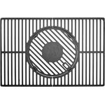 LANDMANN Modulus Grillrostsystem | Geeignet für Triton 2.1 | Mit modularem Basiseinsatz Ø30,5 cm für Grillplatte, WOK, Pizzastein, Grillspieße | Schwarz & eckig | Maße 48 x 44 x 2 cm [Gusseisen]