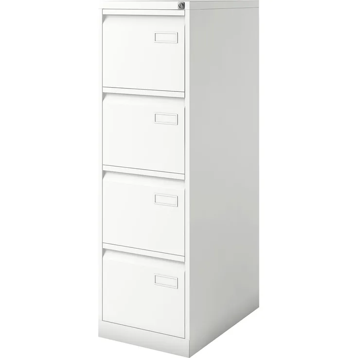 Bisley LIGHT Light Hängeregistraturschrank, einbahnig, DIN A4, 4 HR-Schubladen, Stahl, 696 Verkehrsweiß, 62,2 x 41,3 x 132,1 cm