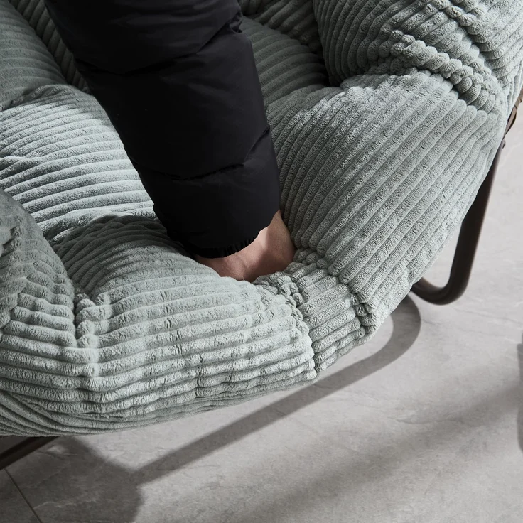 LVHOM Schaukelstuhl mit gepolstertem Kissen, Rattanstuhl mit Stahlrahmen, Lounge Sessel, Schaukelsessel, 1 St, für Balkon/Garten/Wohnzimmer/Schlafzimmer – Bild 7