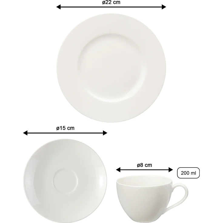 vivo | Villeroy & Boch Group Basic White Kaffee Set 18-teilig – Bild 3