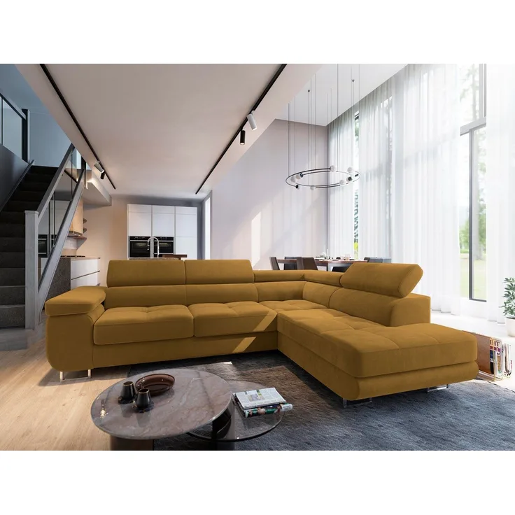 Masseno Ecksofa SELVA mit Schlaffunktion L-Form, Sofa mit Bettkasten