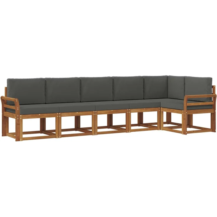 vidaXL Outdoor-Sofagarnitur 6 stk. 6-Sitzer Natur und Anthrazit 3366465 – Bild 2