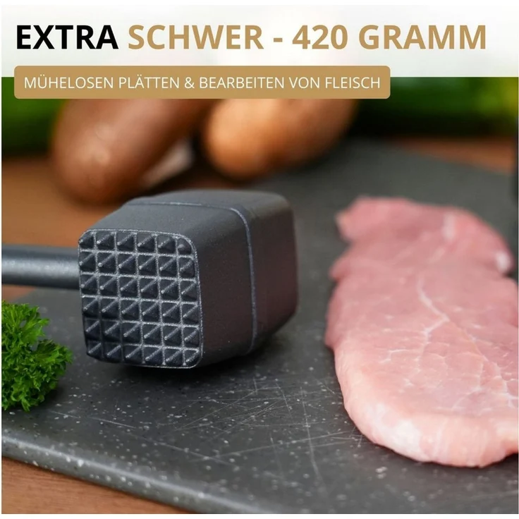 WESTMARK Fleischklopfer Robusto-Spezial Black Edition – Doppelseitiger Schnitzelklopfer, griffige Haptik – Bild 3