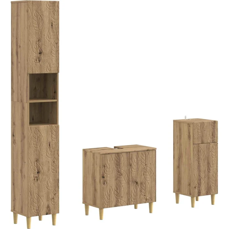 vidaXL 3-teiliges Badezimmer-Schranksystem DELFT Artisan-Eiche 3417872 – Bild 2