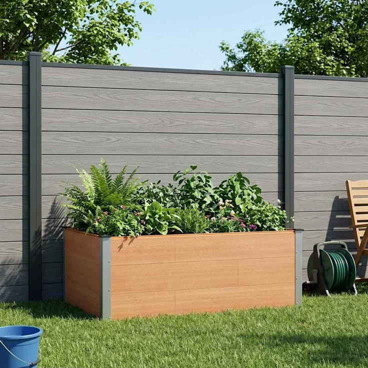 vidaXL Hochbeet Braun 150 x 100 x 54 cm WPC und Aluminium 42039002 – Bild 1
