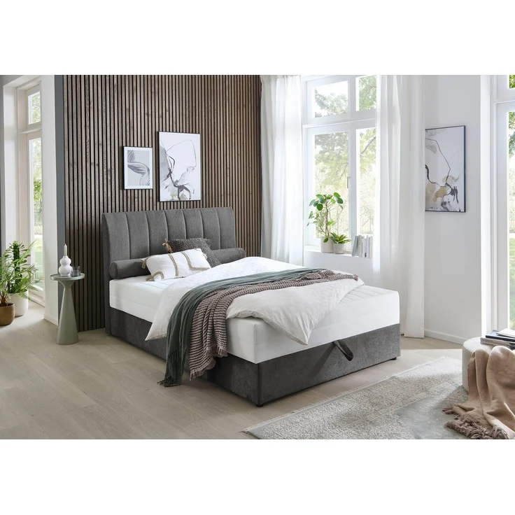 ATLANTIC home collection Boxbett ALISIA, mit Taschenfederkern, Bettkasten und Kissenrolle im Originalbezug – Bild 3