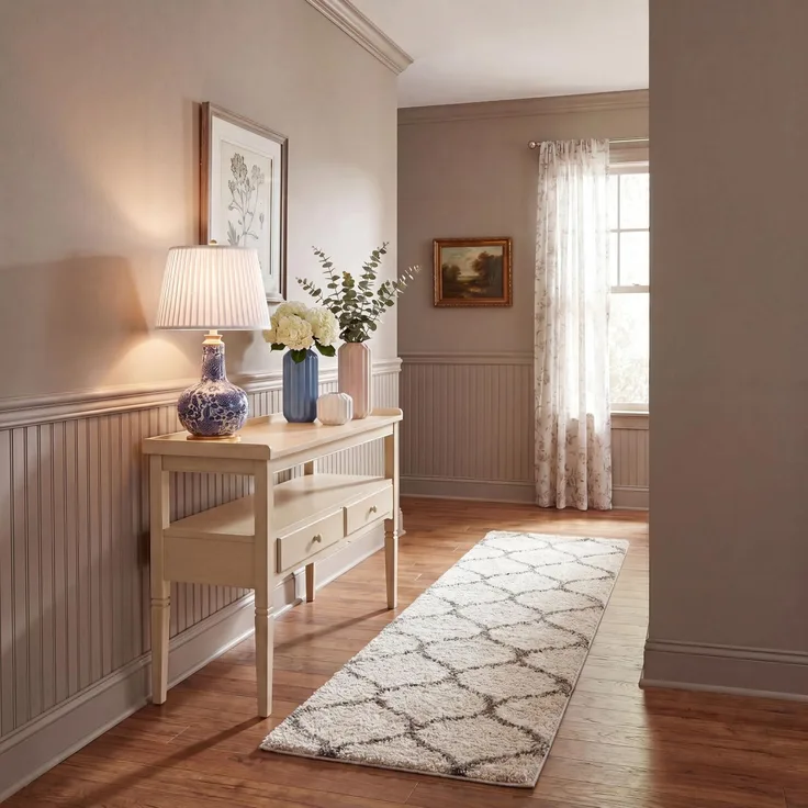 SAFAVIEH Zottelig Teppich für Wohnzimmer, Esszimmer, Schlafzimmer - Hudson Shag Collection, Hoher Flor, Elfenbein und Grau, 69 X 244 cm