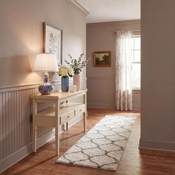 SAFAVIEH Zottelig Teppich für Wohnzimmer, Esszimmer, Schlafzimmer - Hudson Shag Collection, Hoher Flor, Elfenbein und Grau, 69 X 244 cm