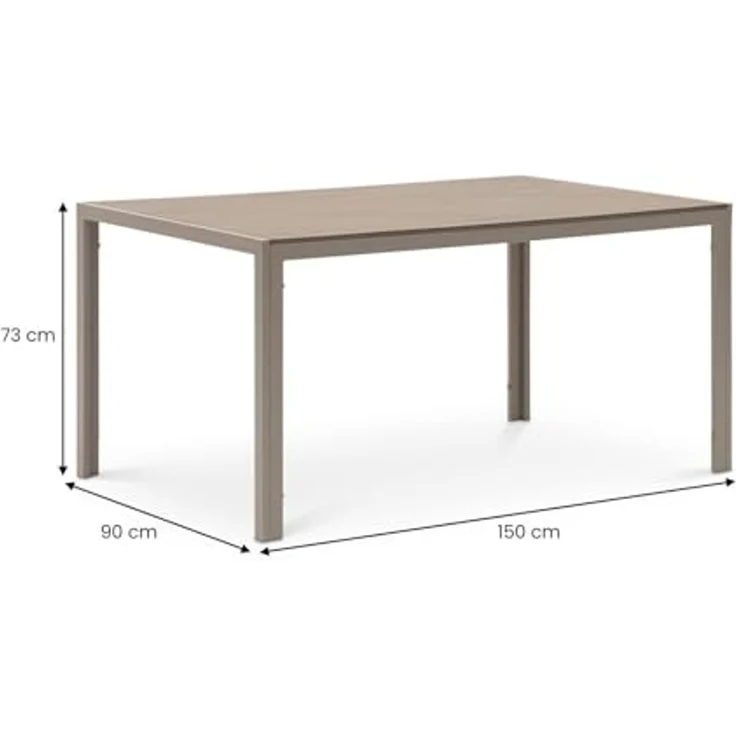 IDIMEX Gartentisch MONDELLO, Terrassentisch wetterfest 150x90 cm Champagner – Bild 5