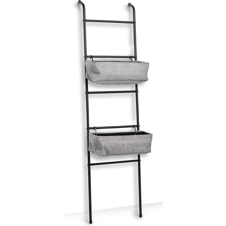 HTI-Living mit Ablagen Leiter-Regal, Metall/Stoff