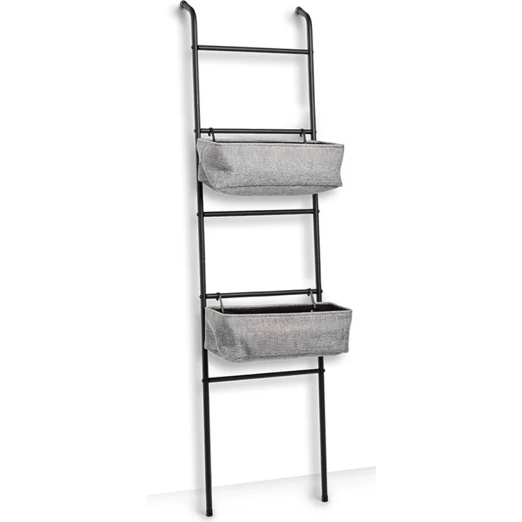 HTI-Living mit Ablagen Leiter-Regal, Metall/Stoff – Bild 1