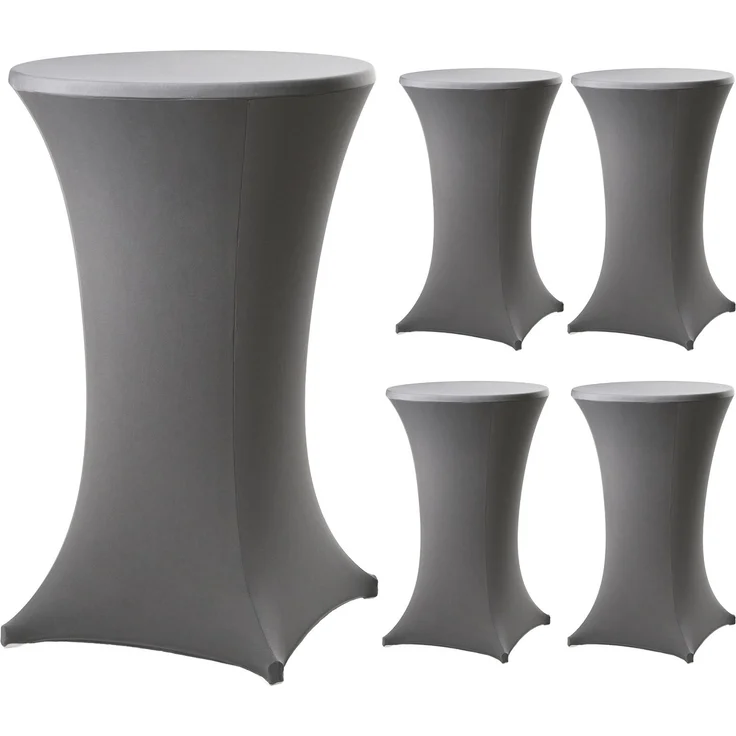 5x Stehtischhusse für Partytisch Ø 60-80cm anthrazit Bistrotisch Stehtischhusse Decke – Bild 1
