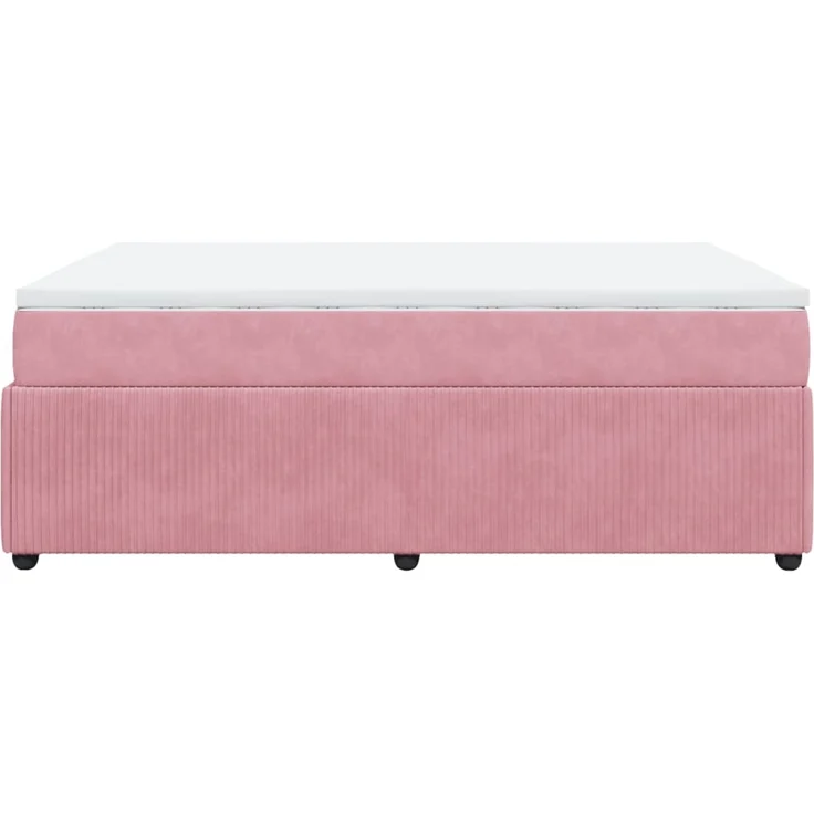 vidaXL Boxspringbett mit Matratze Rosa 140x200 cm Samt 3285649 – Bild 8