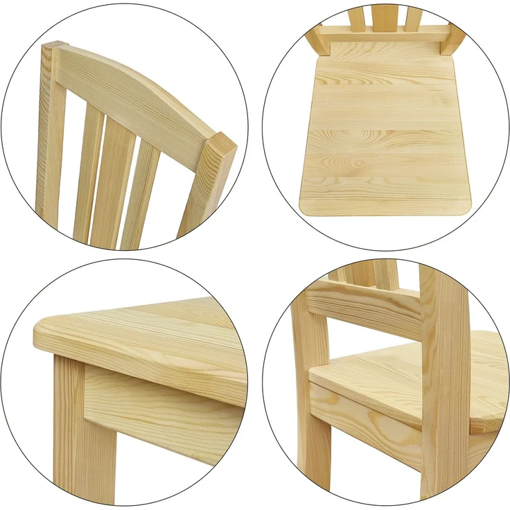 Küchenstuhl Massivholzstuhl Esszimmerstuhl Kiefer Stuhl natur 90.71-22 – Bild 6