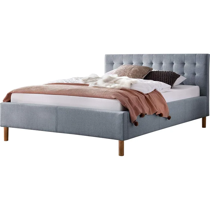 Meise Möbel Polsterbett 'Malin' - 140x200 cm, Stoff eisblau