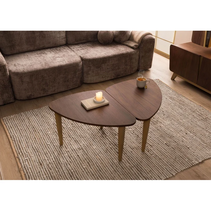 Couchtisch Nussbaum-Echtholzfurnier 120x70x45 braun lackiert BUTTERFLY #115 – Bild 4