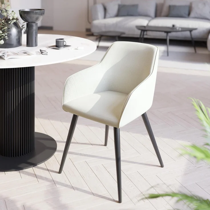 tectake Esszimmerstuhl Marilyn (1er Set, 1 St), gepolstert, in Cordoptik – Bild 2