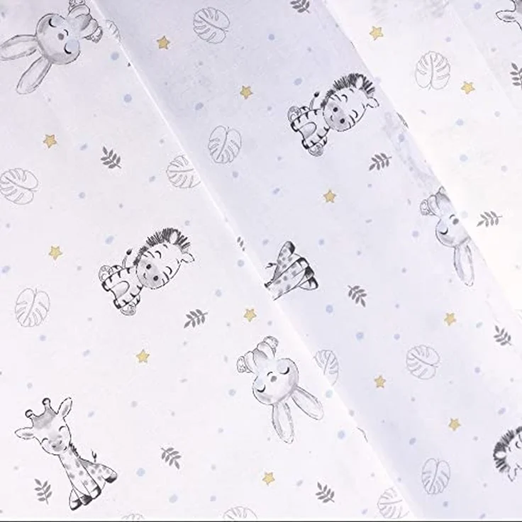 Bettlaken-Set für Babybett KOALA in Weiß Blau · 100% Baumwolle · 3- Teilig Bettwäsche-Set für Babywiege – Bild 2