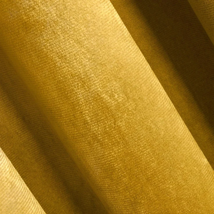 Samtvorhang Velours Vorhänge zum Wohnzimmer Prachtvoll Elegant gelb 140x270 cm Kräuselband – Bild 3
