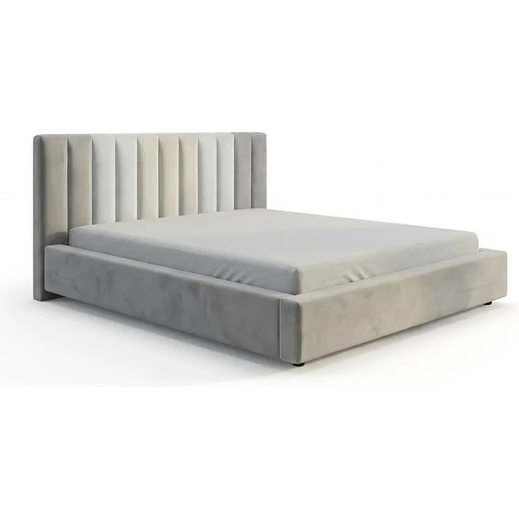 KAWOLA Bett CATTURA Polsterbett Velvet grau 200x200cm mit Lattenrost – Bild 3