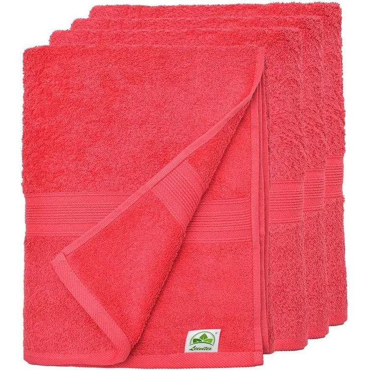 leevitex® Handtuch Frottee 4er Set, 50 x 100 cm, hochwertig verarbeitet & fusselfrei – Bild 1