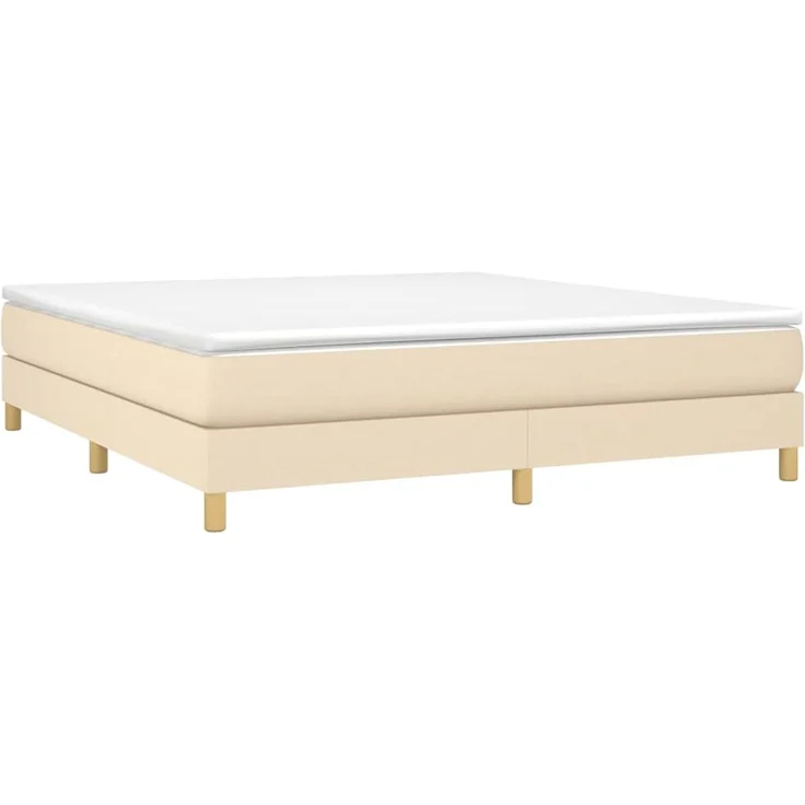 vidaXL Polsterbett, Stoff, 25,0 cm, Creme, 180x200 cm, mit Lattenrost, Natur – Bild 2
