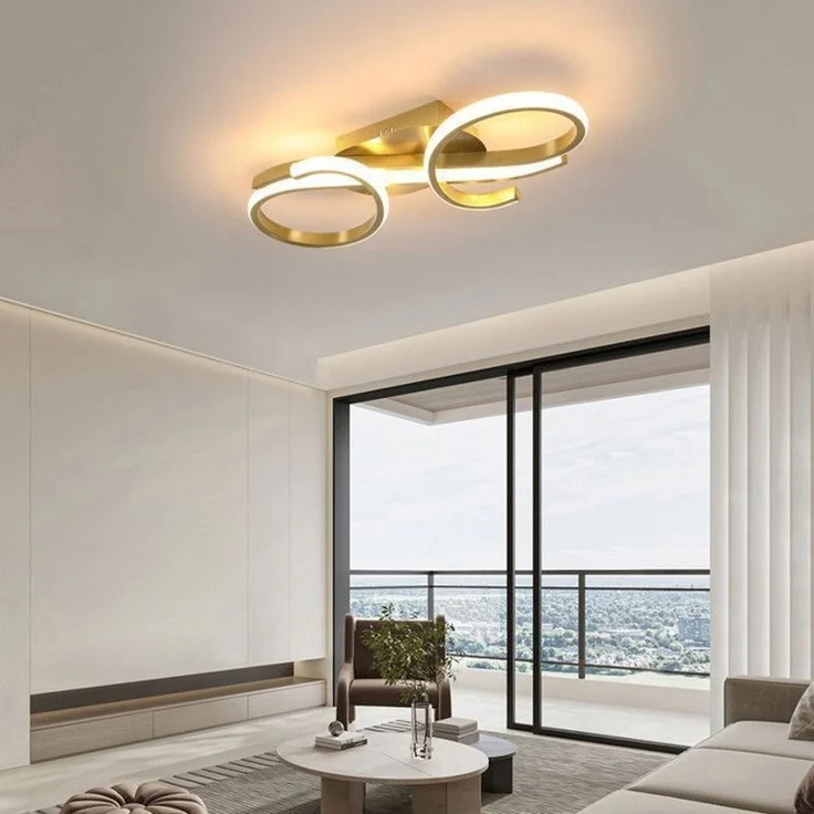 DELIPOP – LED – Deckenleuchte – Modernes Golddesign – 36 W, 3000 K – Deckenleuchte für Wohnzimmer, Schlafzimmer, Küche, Esszimmer – 42x16x7cm – Bild 3
