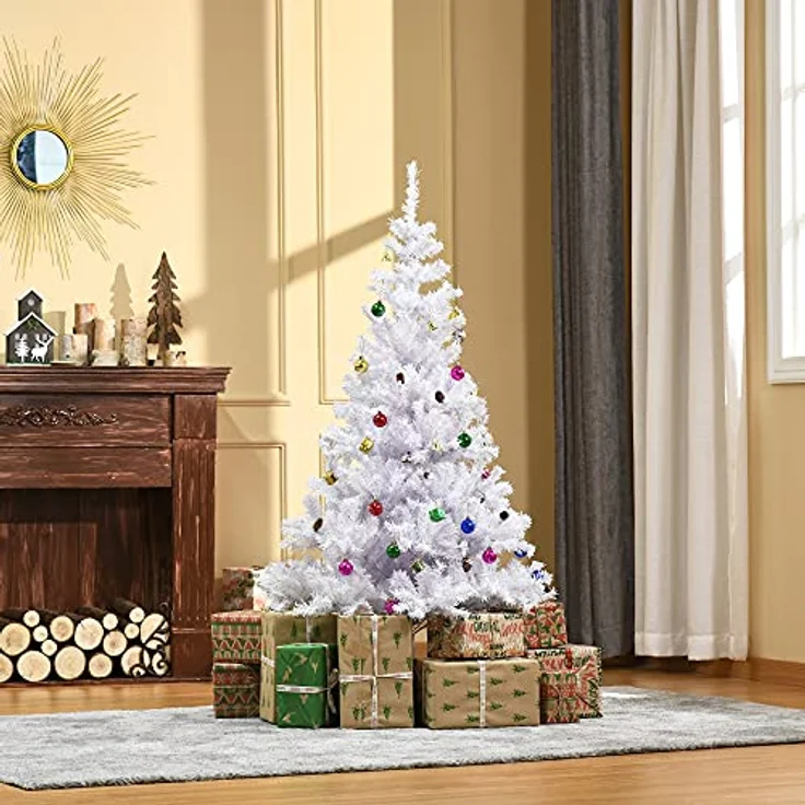 HOMCOM Künstlicher Weihnachtsbaum Künstlicher Weihnachtsbaum, 85x150 cm (BxH), weiß – Bild 3