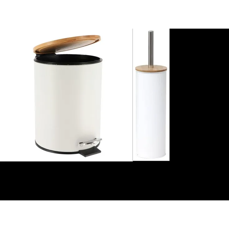 LikeKa Badaccessoire-Set 2 teilig Toilettenbürste und Kosmetikeimer matt mit Absenkautomatik