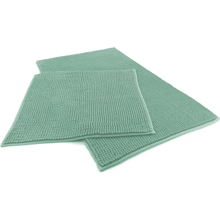 heimtexland Badematte Badvorleger Chenille Badteppich Duschvorleger, rutschhemmend beschichtet, Fußbodenheizung geeignet, schnell trocknend, strapazierfähig, fußbodenheizungsgeeignet, rutschfest, saugstark, Polyester, rechteckig, Set 45x50 / 50x80 cm, ... – Bild 1