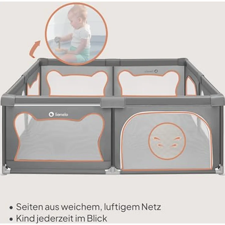 lionelo Laufgitter WILLOW XL und WILLOW (Set), sehr große Spielfläche, 2 abschließbare Seiteneingänge – Bild 5