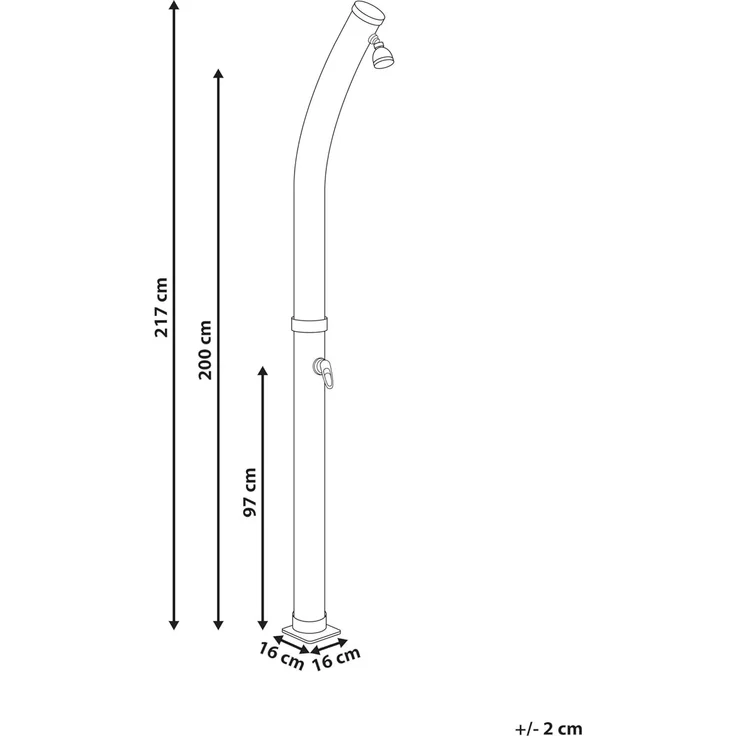 Freistehende solarbetriebene Gartendusche ENGABAO Schwarz – Bild 3