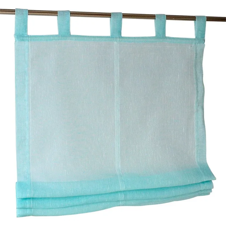 Kutti Raffrollo Brondby, mit Schlaufen, freihängend, halbtransparent, Polyester, Schlaufen