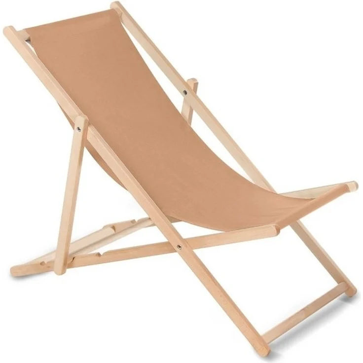 Green Blue Liegestuhl Sonnenliege Klappbar aus Buchholz ohne Armlehne Sonnenliege Gartenliege Liege (Hellbraun) – Bild 2