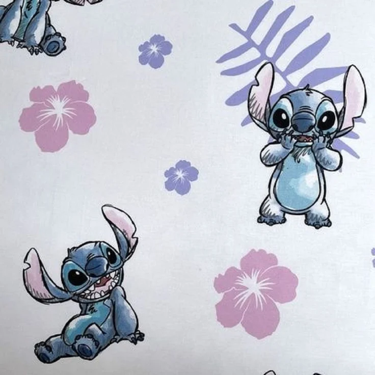 Lilo und Stitch Spannbetttuch Spannbettlaken Bettlaken, Weiß, 90x200 cm – Bild 3