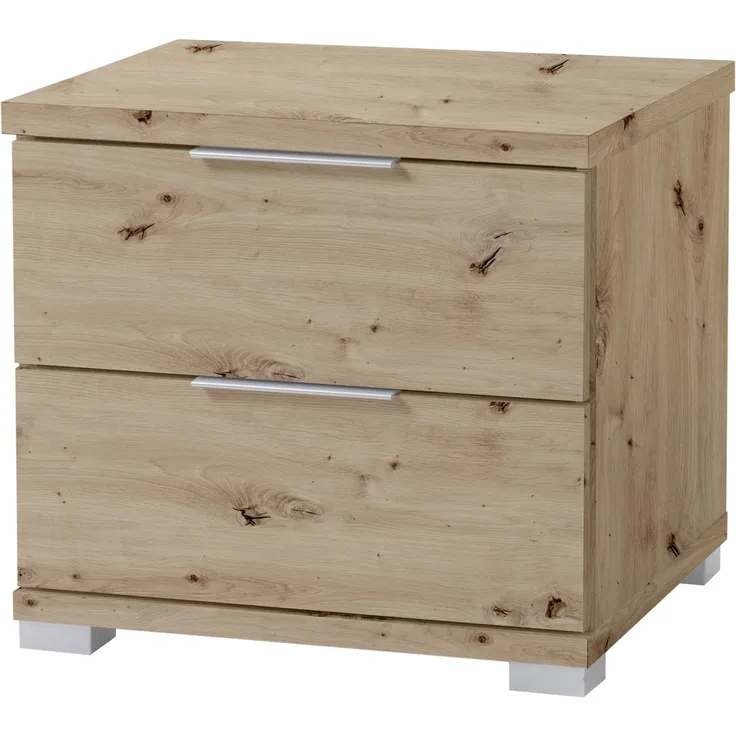 Nachtkommode >Smilla< in Artisan Eiche, Melamin - 46x43x42cm (BxHxT)