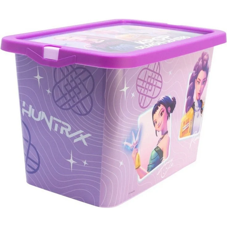 K-Pop Demon Hunters Aufbewahrungsbox HUNTRIX Violet 7 L Ordnungsbox Klickbox für Spielzeug und Zubehör – Bild 1