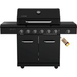 Nexgrill Gasgrill "Deluxe" mit Seitenkochfeld, schwarz,6+1 Brenner